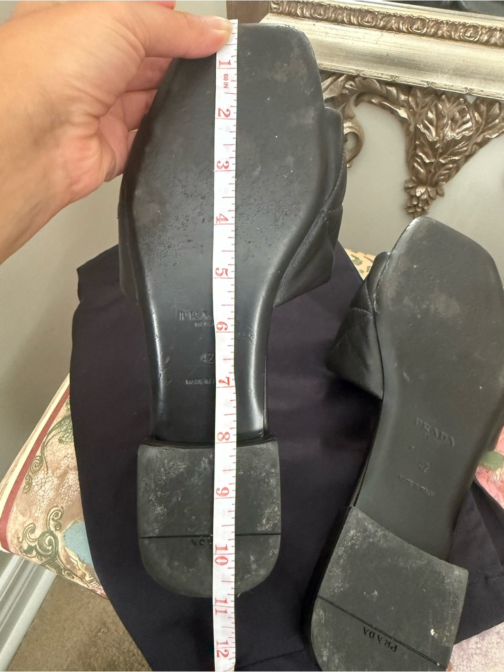 Prada Black Quilted Leather Slide Mules - Picture 13 of 13